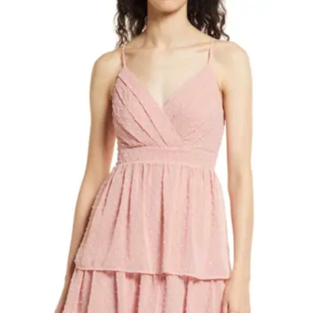 Lulus Love Stays True Swiss Dot Tiered Maxi Dress